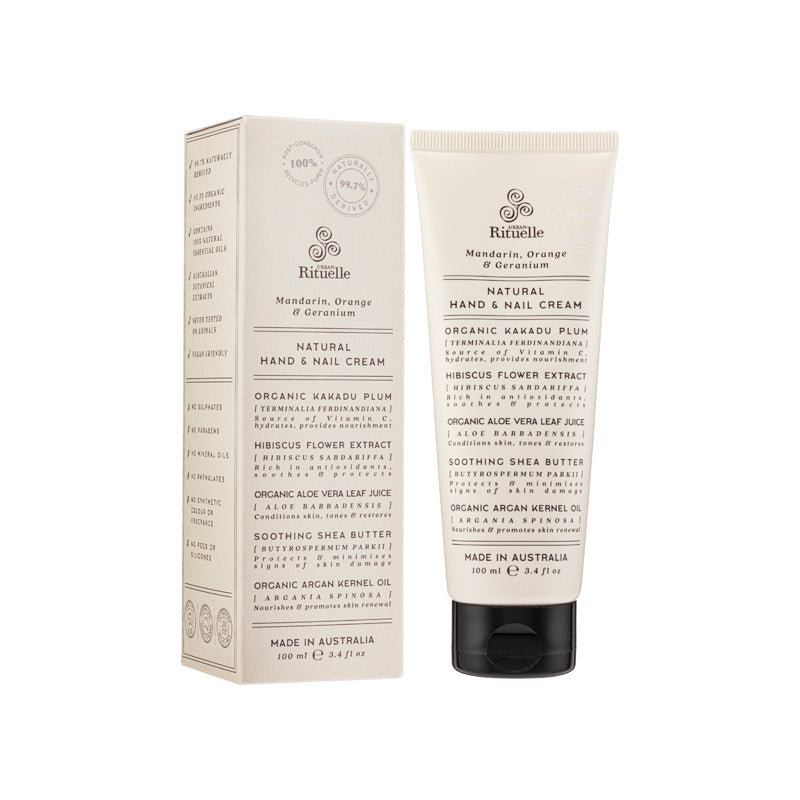 Urban Rituelle Mandarin, Orange & Geranium Natural Hand & Nail Cream 100ML