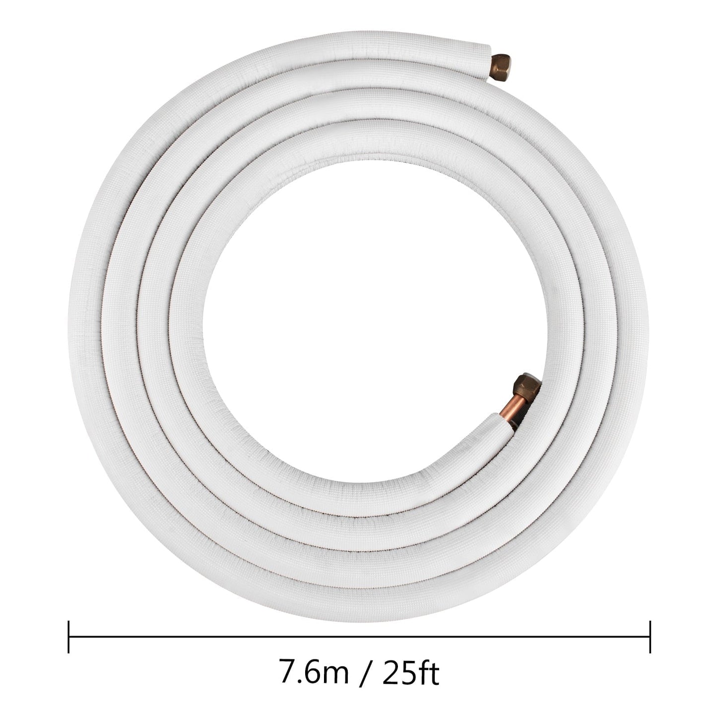 VEVOR 1/2 x 1/4-24.6ft Mini Split Copper Line Set. Copper Pipes for Mini Split Air Conditioner OD Flared Copper Lines White Mini Split Line Set for Heat Pump System Line Set for 12000 BTU