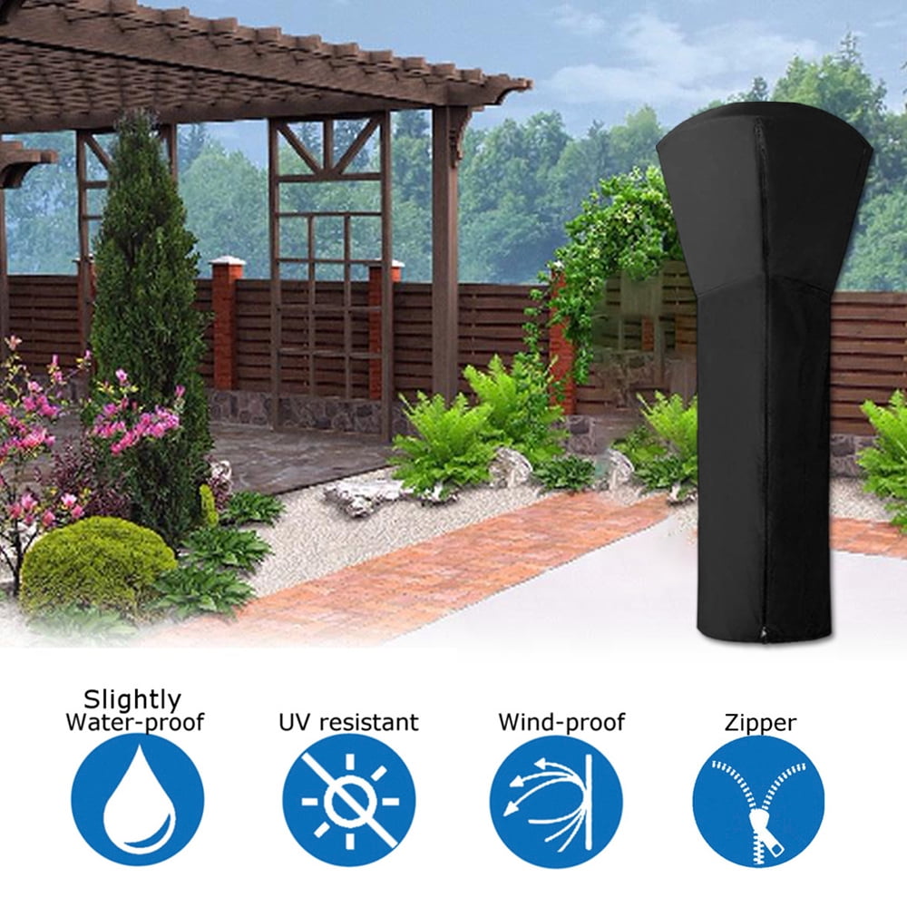 Everso Patio Heater Cover.Heavy Duty Oxford Heater Protector Waterproof Windproof Anti-UV Garden Upright Heater Screen Cover