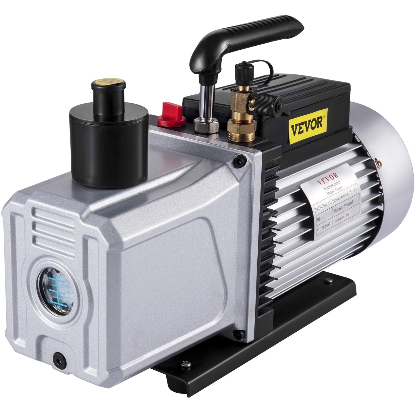 VEVOR Vacuum Pump 12CFM 1HP Single Stage Air Conditioning Vacuum Pump 110v 5PA Ultimate Vacuum Refrigerant HVAC Air Tool for Automobile Reparation Vacuum Evacuation