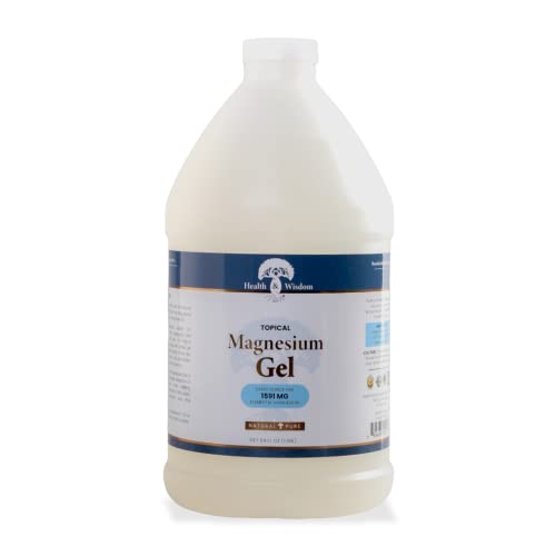 Health and Wisdom Magnesium Gel with Seaweed Extract 64 oz | Soothing Lotion, Spray, Rub, and Bath Additive | Topical Moisturizer | Hair and Body | Natural | Pure | Calm and Relaxing