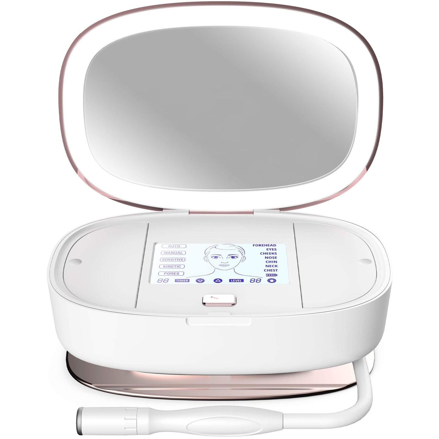 Trophy Skin UltradermMD - 3 in 1 Home Spa Microdermabrasion - Deep Skin Exfoliator Machine with Real Diamond and Pore Extractor Tips - Rejuvenate Face Skin and Even Out Skin Tone - White