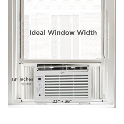 Midea 5.000 BTU 150 Sq Ft Window Air Conditioner with Remote. White. MAW05R1WWT