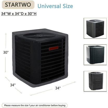 STARTWO Heavy Duty Waterproof Air Conditioner Cover Durable Year-Round AC Cover for Outdoor Protection Elastic Bottom for Secure Fit