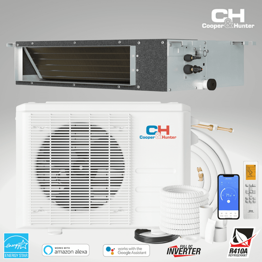 Cooper&Hunter 9.000 BTU Cover 450 sq ft Single-Zone Slim Duct Heat Pump