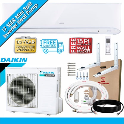 Daikin 24.000 BTU 17 SEER Ductless Mini Split Inverter Air Conditioner Heat Pump 1500 sq. ft.