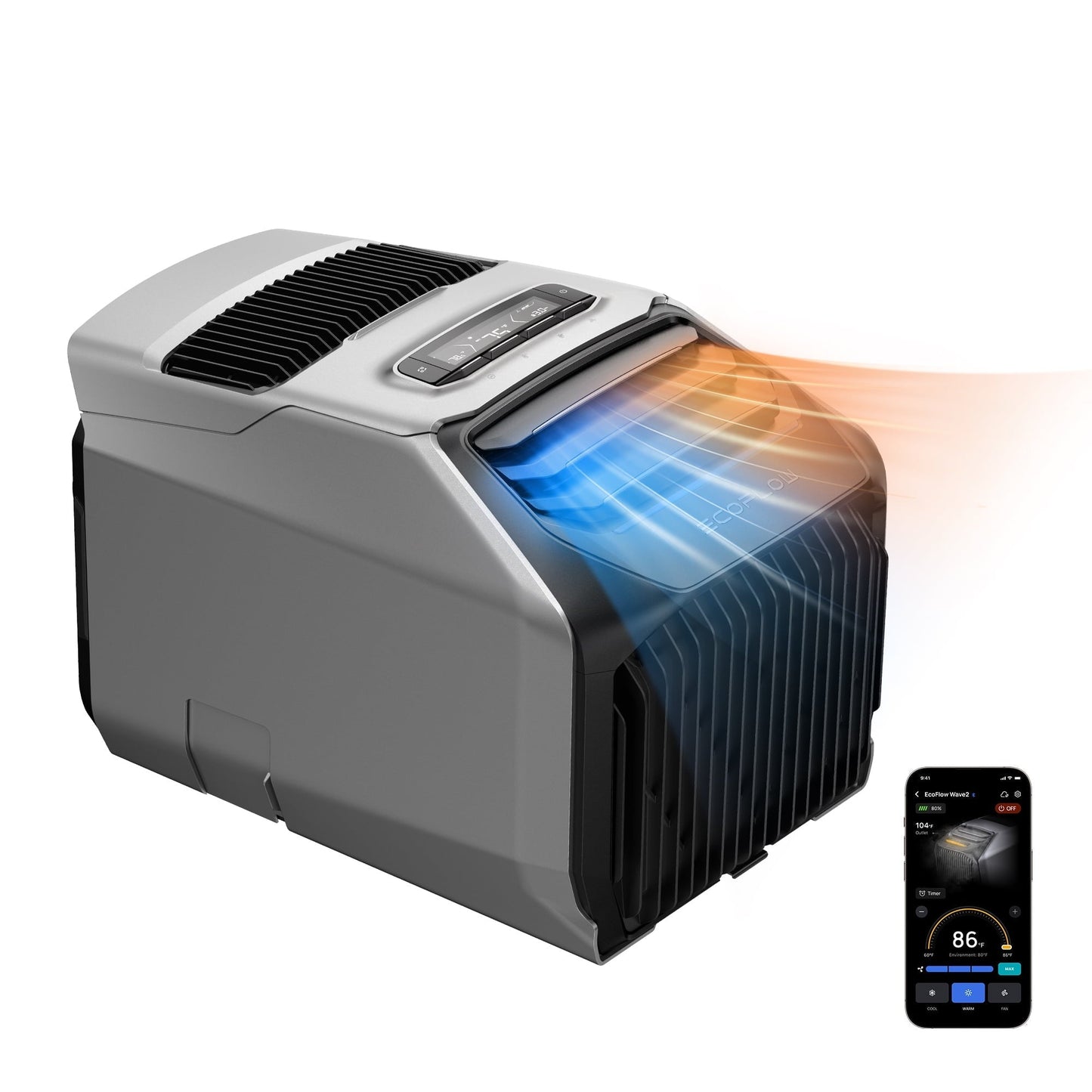 EcoFlow Portable Air Conditioner with Heat 5100 BTU for Outdoor WAVE 2. Air Conditioning Unit . Air Portable AC for Tent Camping/RVs or Home Use (Battery Not Included)
