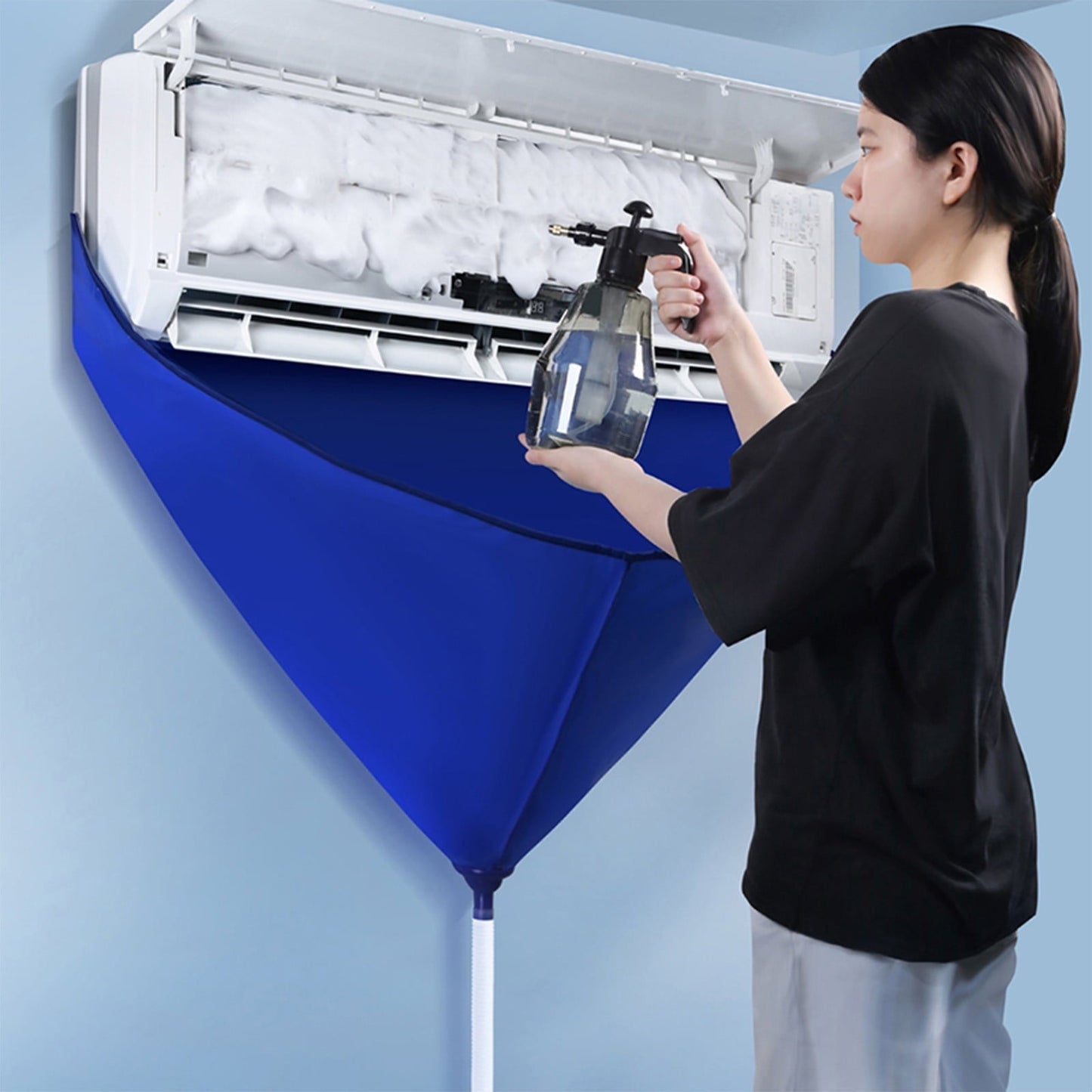 NAMANYLE Clearance Split Airconditioner Service Bag With Water Pipe. Wall Mounted Airconditioner.Leaning Kit Cleaner Airconditioner Cover Bag With Water Pipe