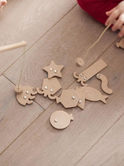 Sea Creatures Wooden Fishing Game