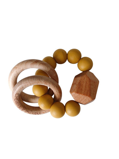 Silicone + Wood Teether Ring