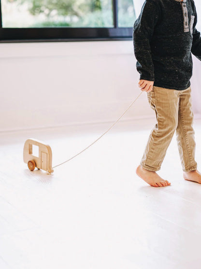 Wooden Camper Pull Behind Toy