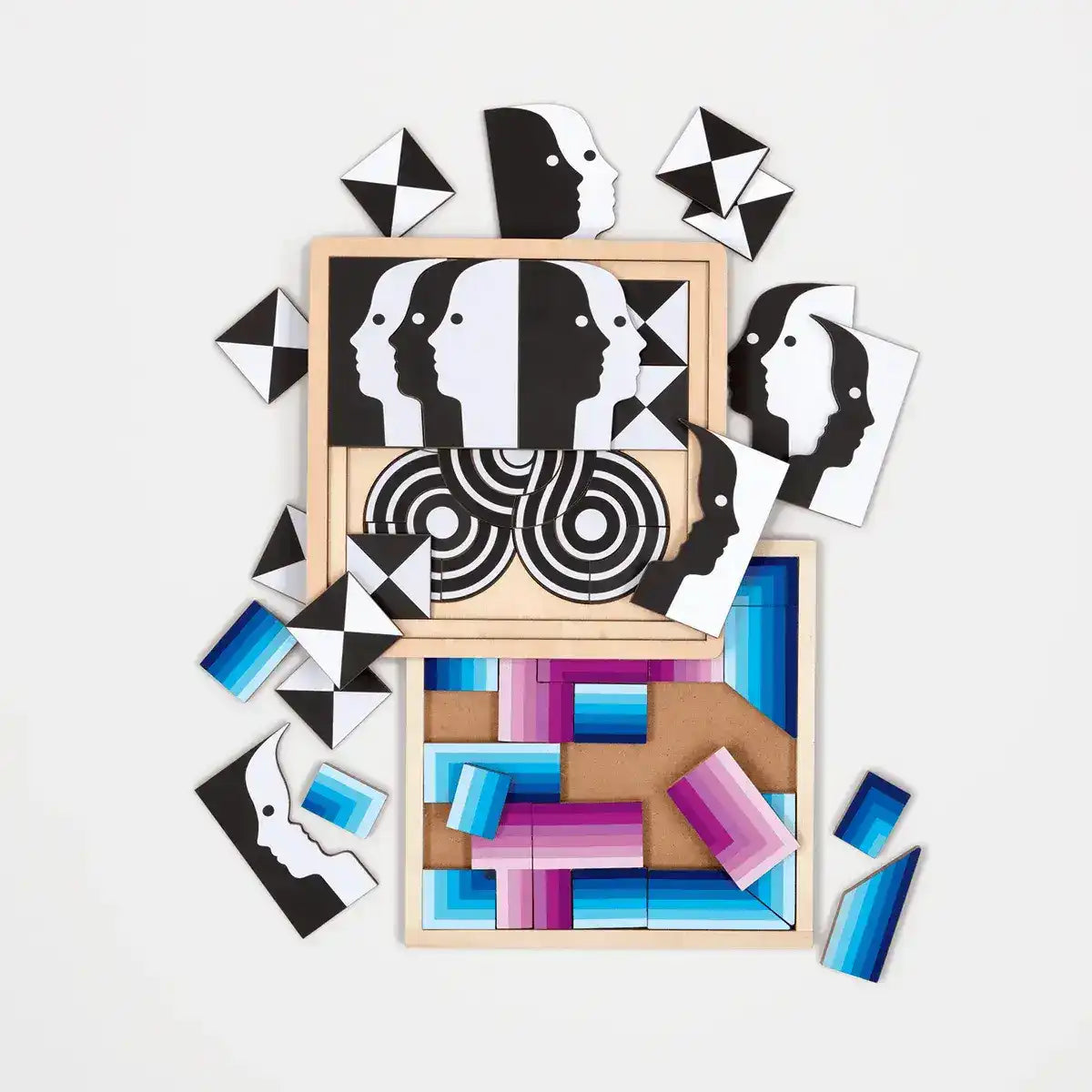 Jonathan Adler Atlas Layered Wooden Jigsaw Puzzle Set