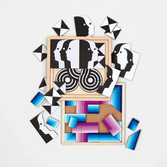 Jonathan Adler Atlas Layered Wooden Jigsaw Puzzle Set